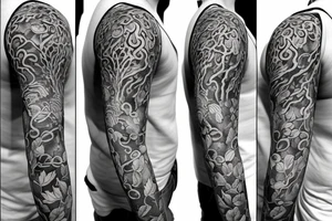 Half sleeve of vines representing growth tattoo idea
