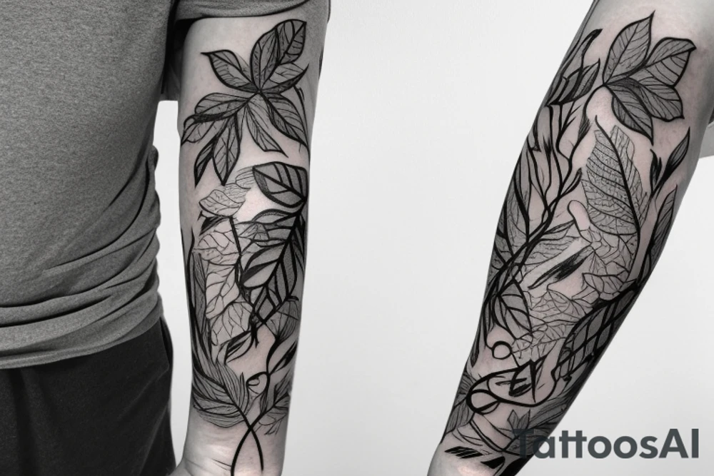 Half sleeve of vines representing growth tattoo idea