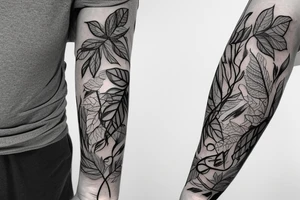 Half sleeve of vines representing growth tattoo idea