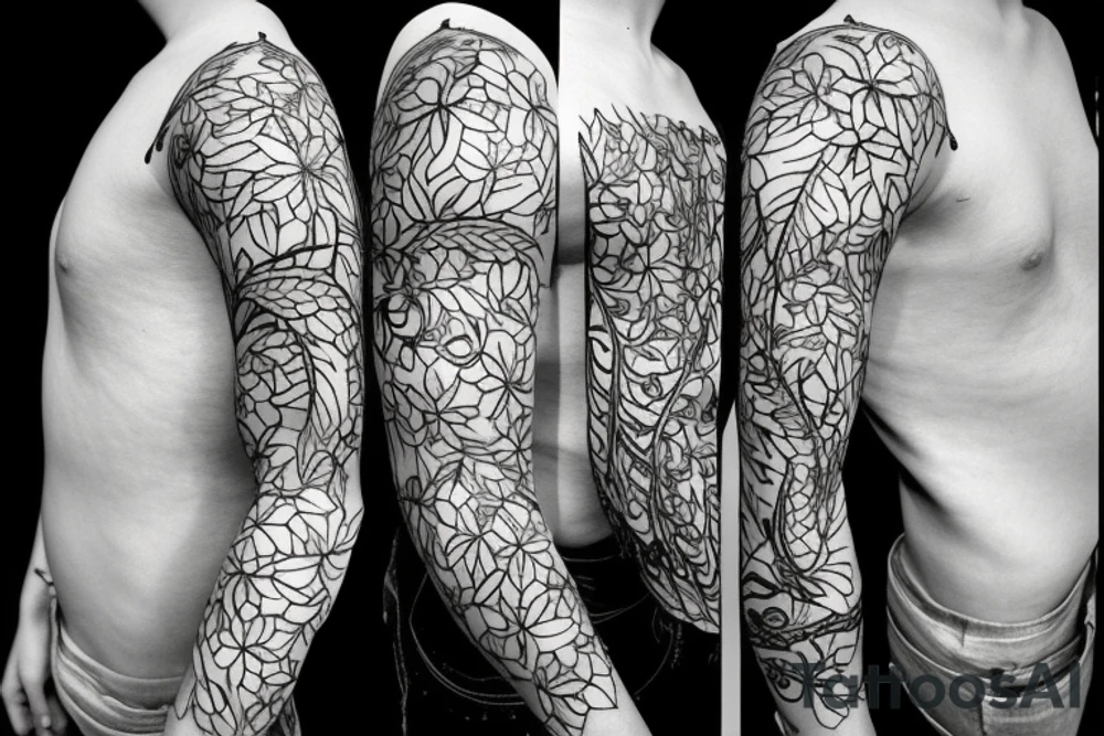Half sleeve of vines that represent growth tattoo idea
