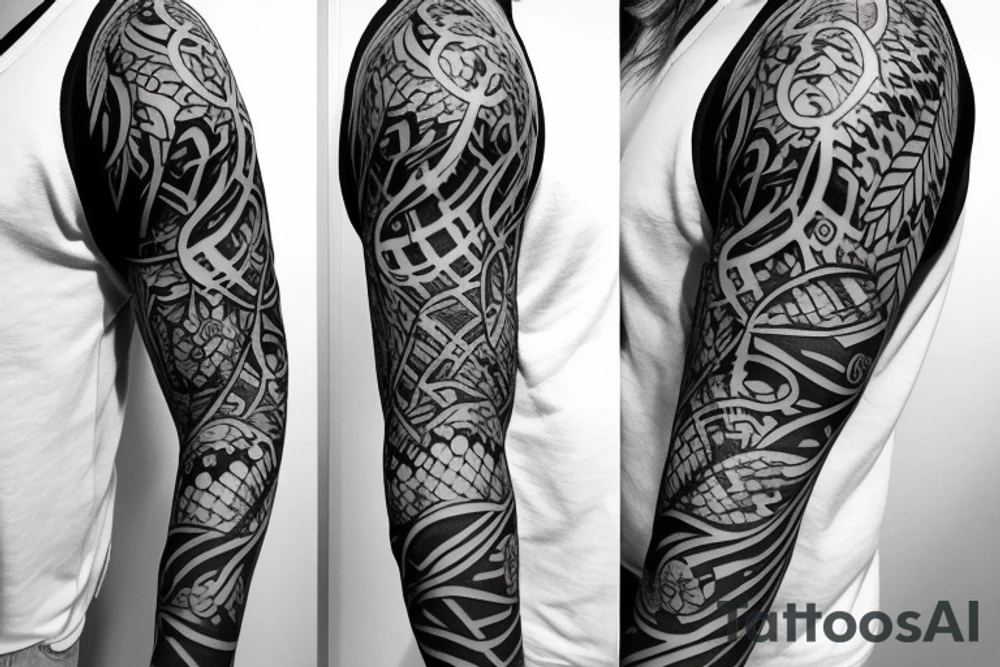 Half sleeve of vines that represent growth tattoo idea