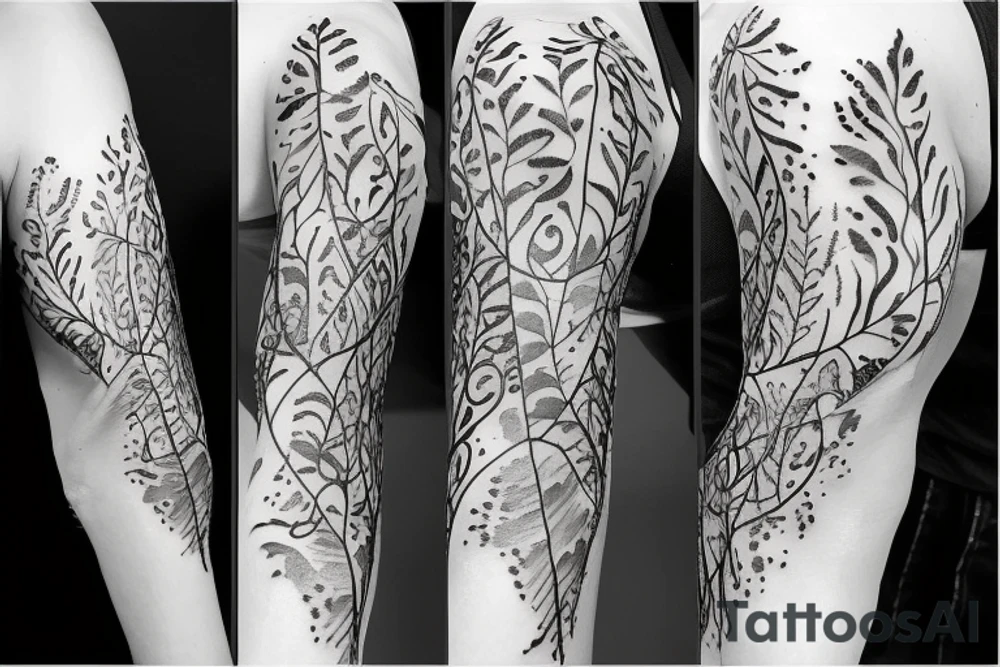 Half sleeve of vines that represent growth tattoo idea
