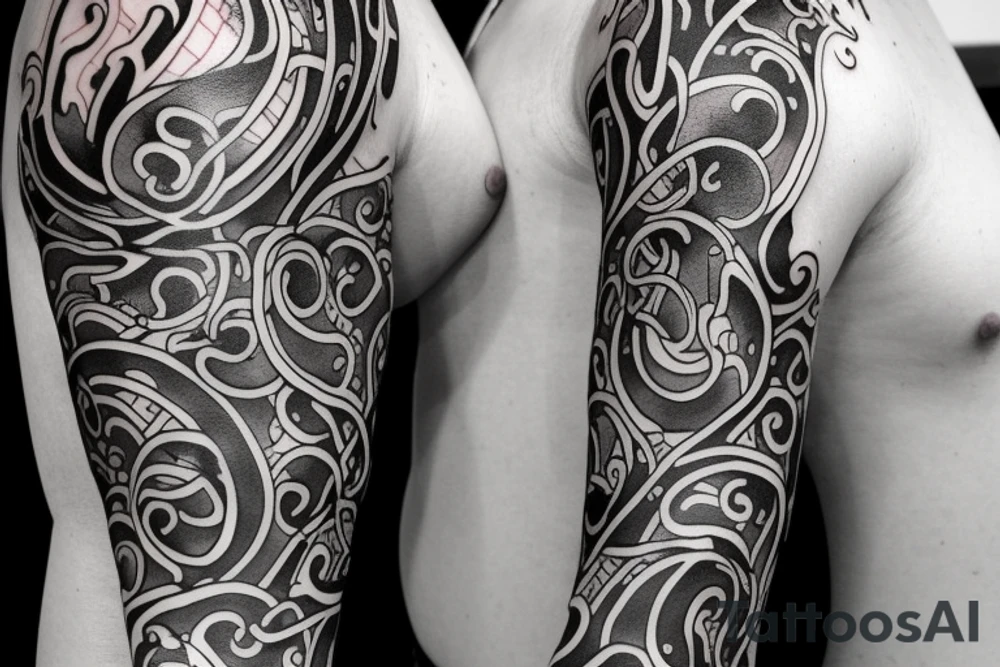 Half sleeve of vines that represent growth tattoo idea