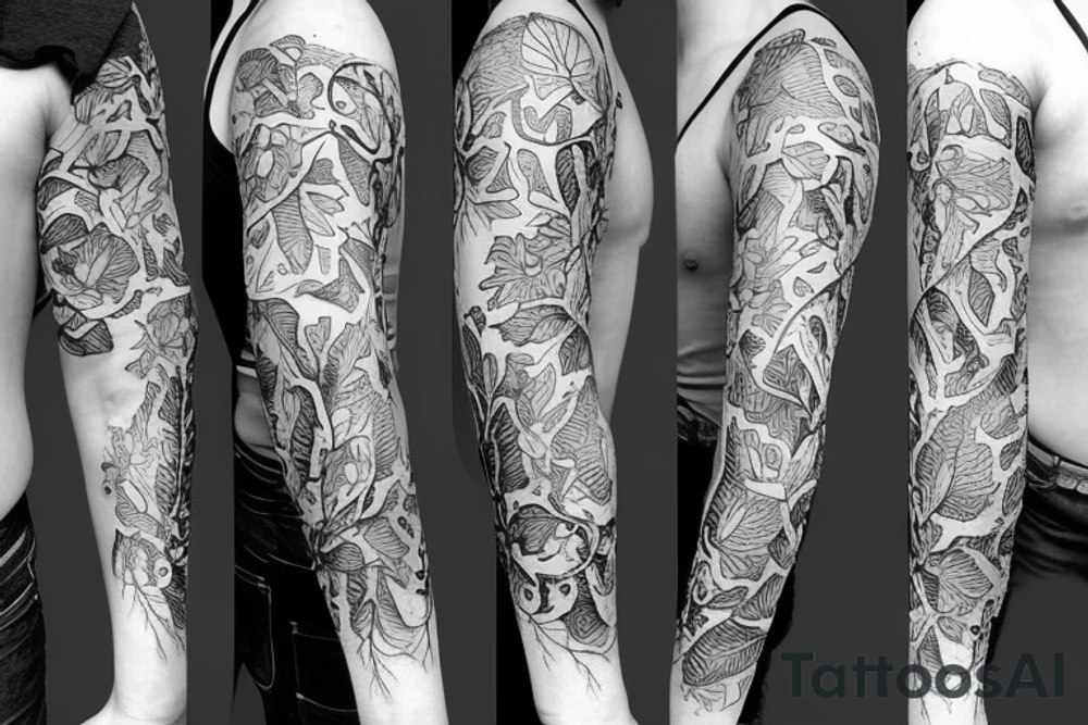 Half sleeve of vines that represent growth tattoo idea