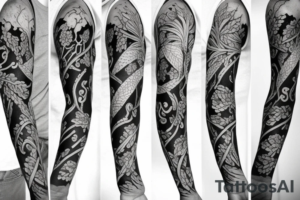 Half sleeve of vines that represent growth tattoo idea