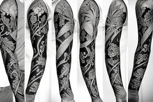 Half sleeve of vines that represent growth tattoo idea