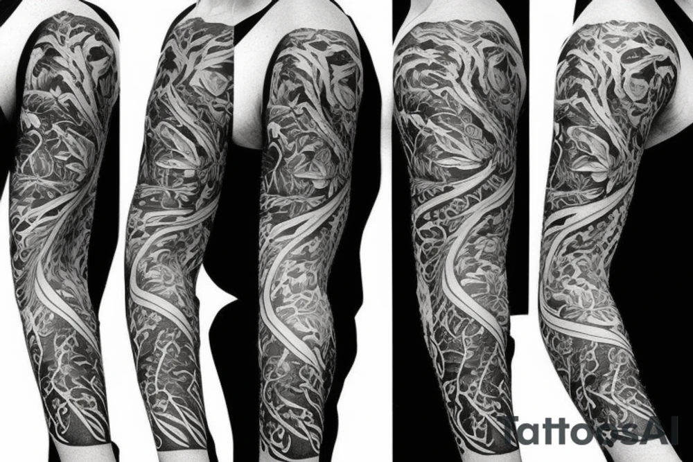 Half sleeve of vines that represent growth tattoo idea