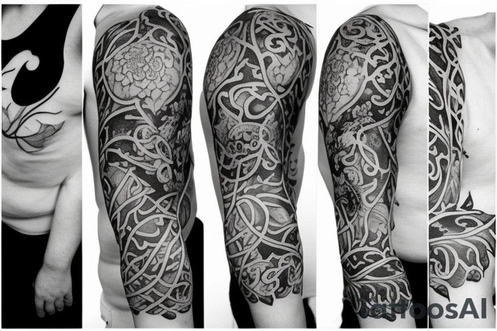 Half sleeve of vines that represent growth tattoo idea