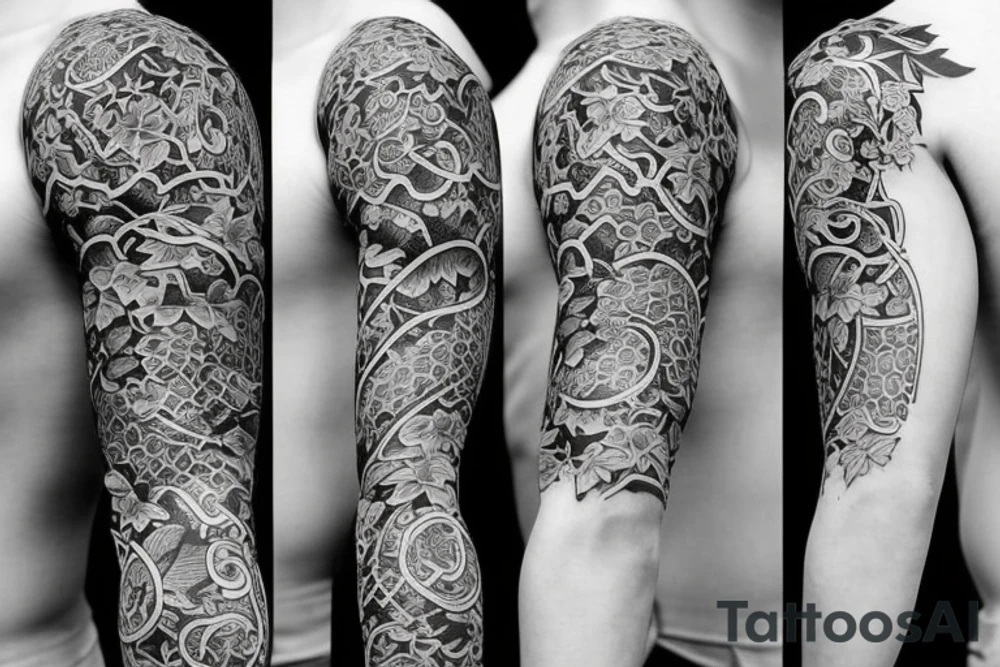 Half sleeve of vines that represent growth tattoo idea