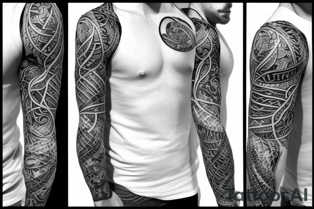 Half sleeve of vines that represent growth tattoo idea
