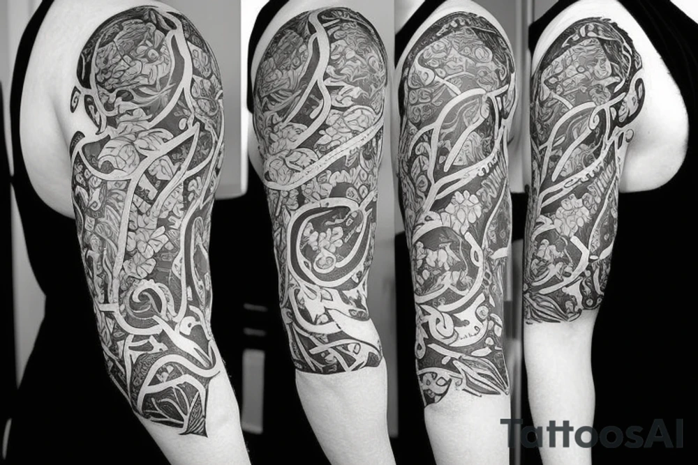Half sleeve of vines that represent growth tattoo idea