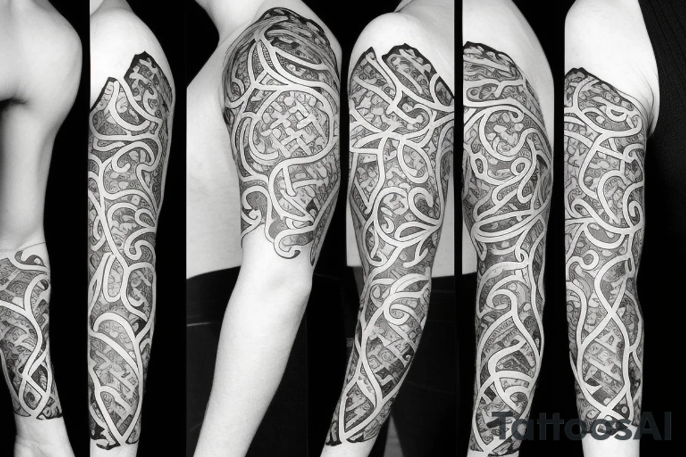 Half sleeve of vines that represent growth tattoo idea