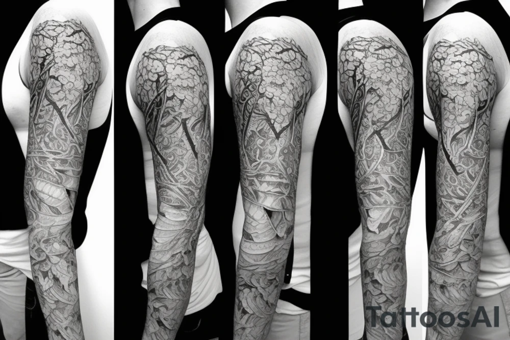 Half sleeve of vines that represent growth tattoo idea