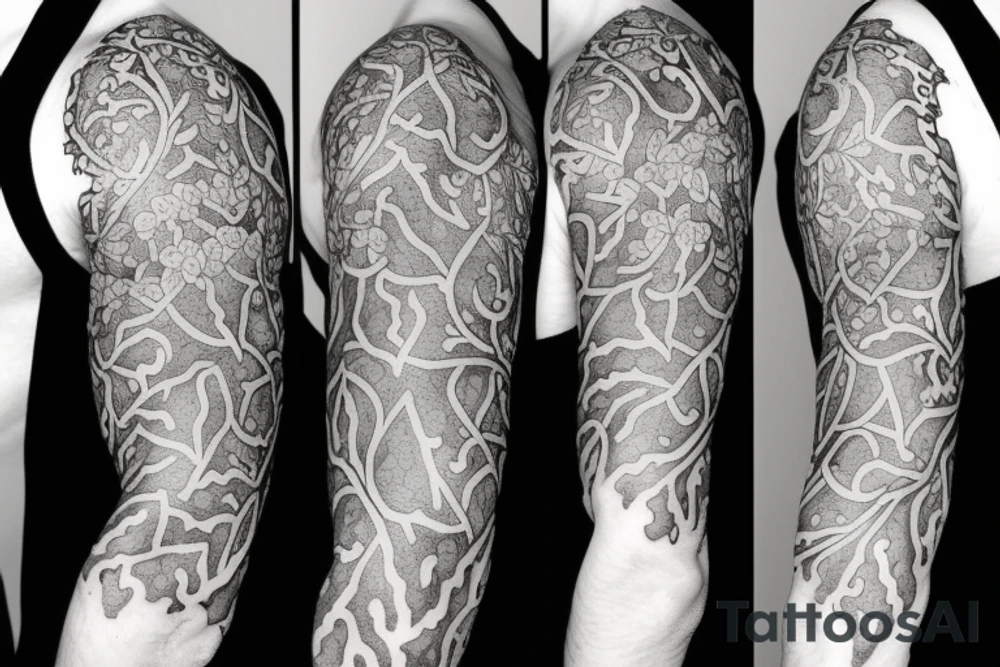 Half sleeve of vines that represent growth tattoo idea