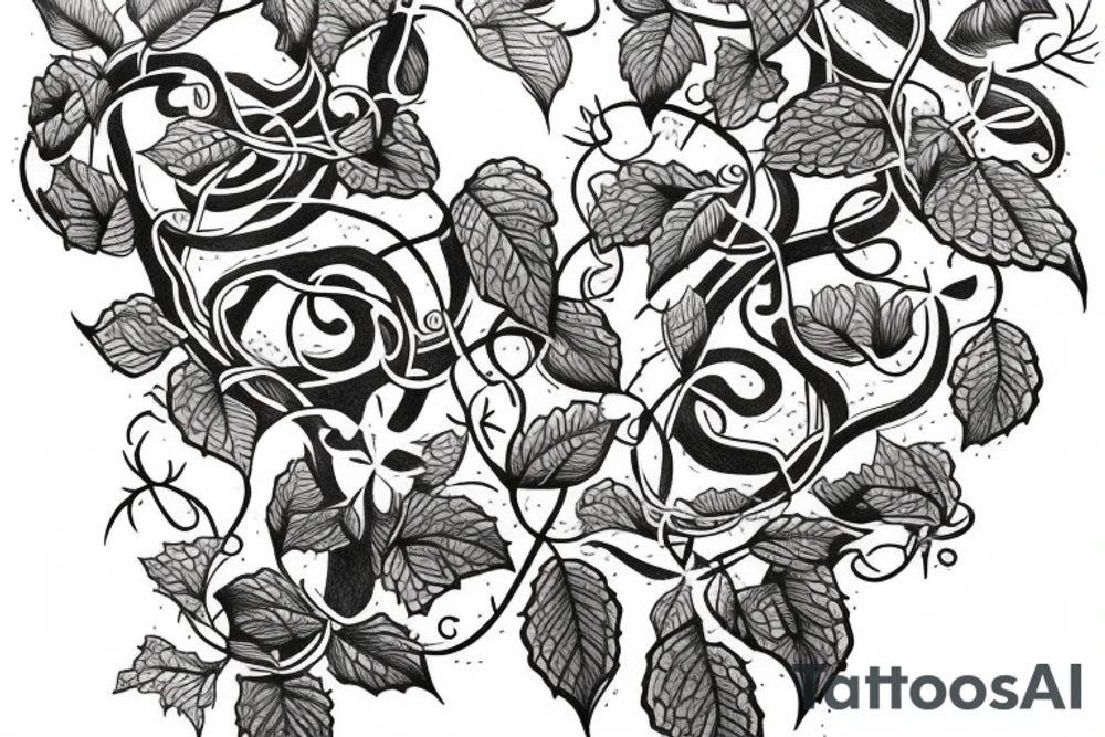 Half sleeve of vines that represent growth tattoo idea