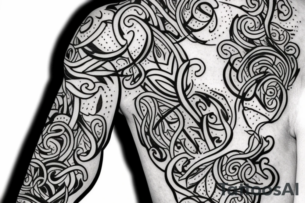 Half sleeve of vines that represent growth tattoo idea