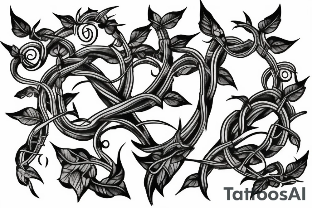 Half sleeve of vines that represent growth tattoo idea