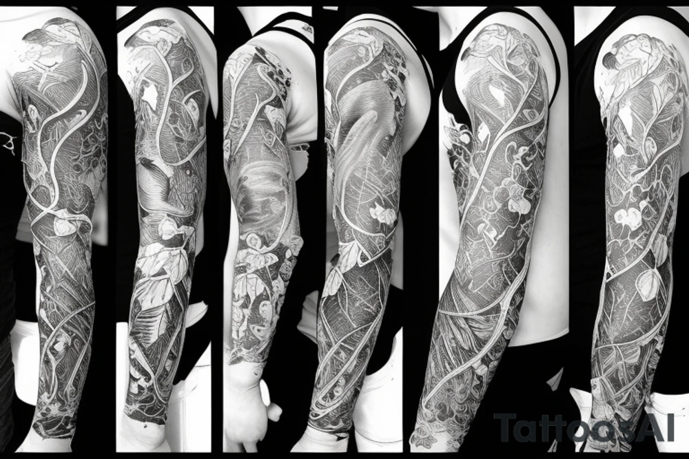 Half sleeve of vines that represent growth tattoo idea
