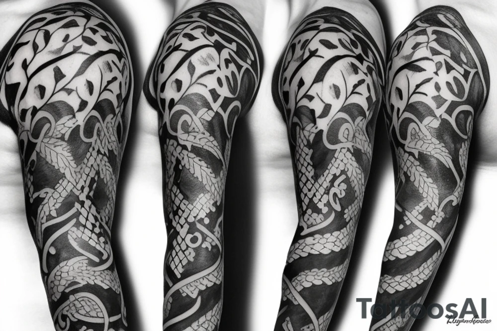 Half sleeve of vines that represent growth tattoo idea