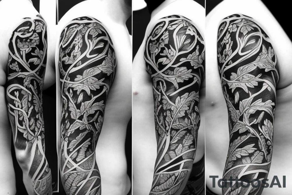 Half sleeve of vines that represent growth tattoo idea