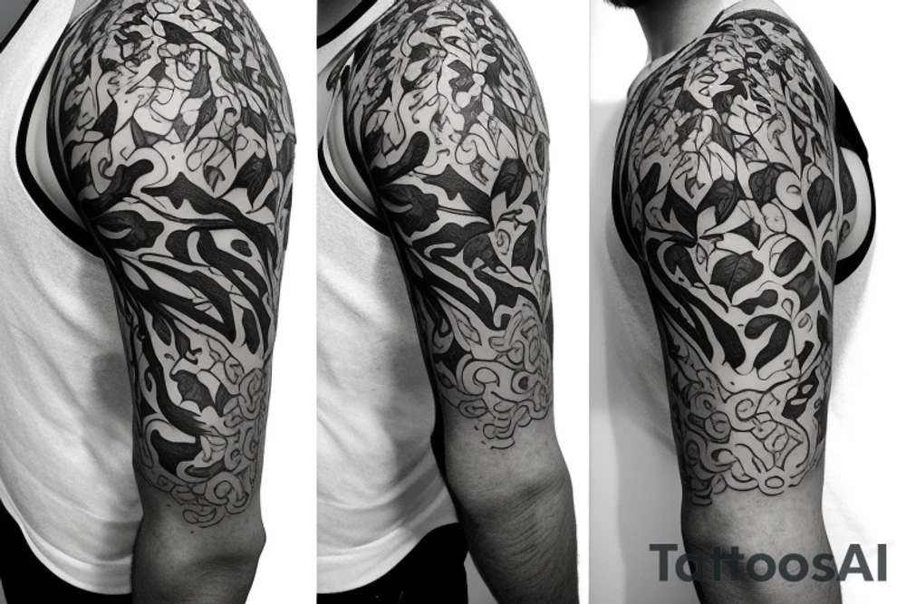 Half sleeve of vines that represent growth tattoo idea