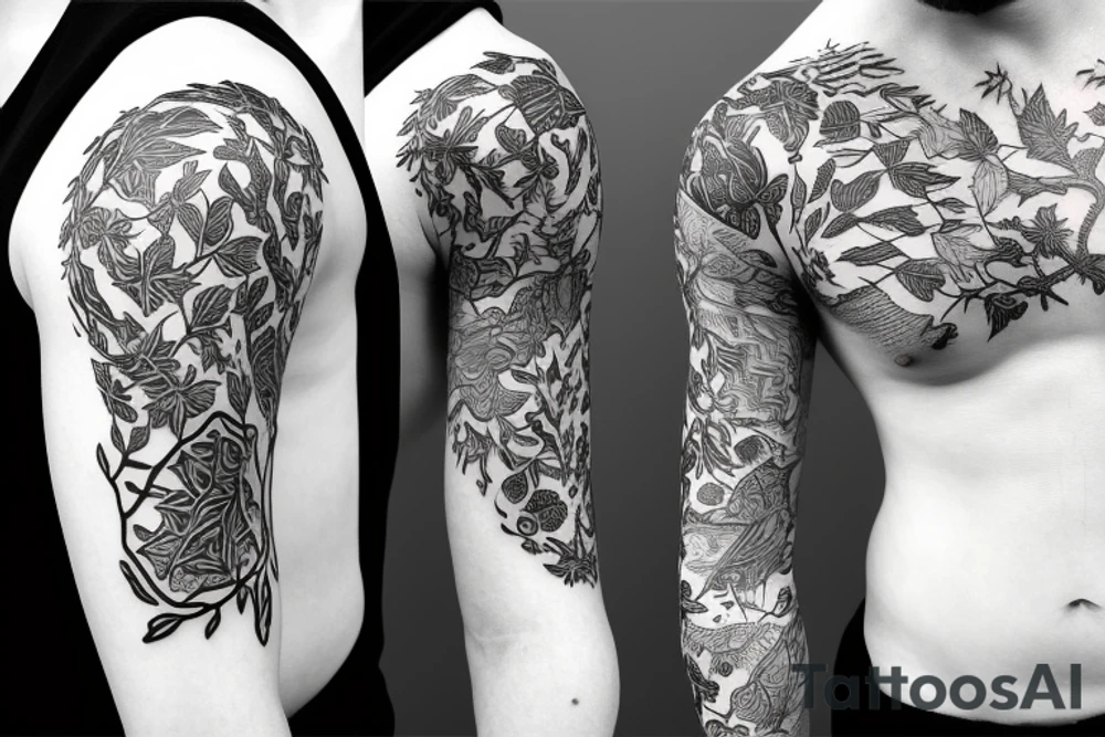 Half sleeve of vines that represent growth tattoo idea