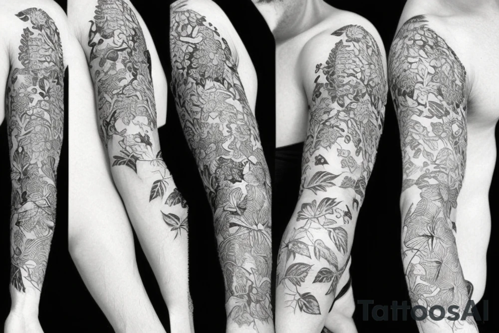Half sleeve of vines that represent growth tattoo idea