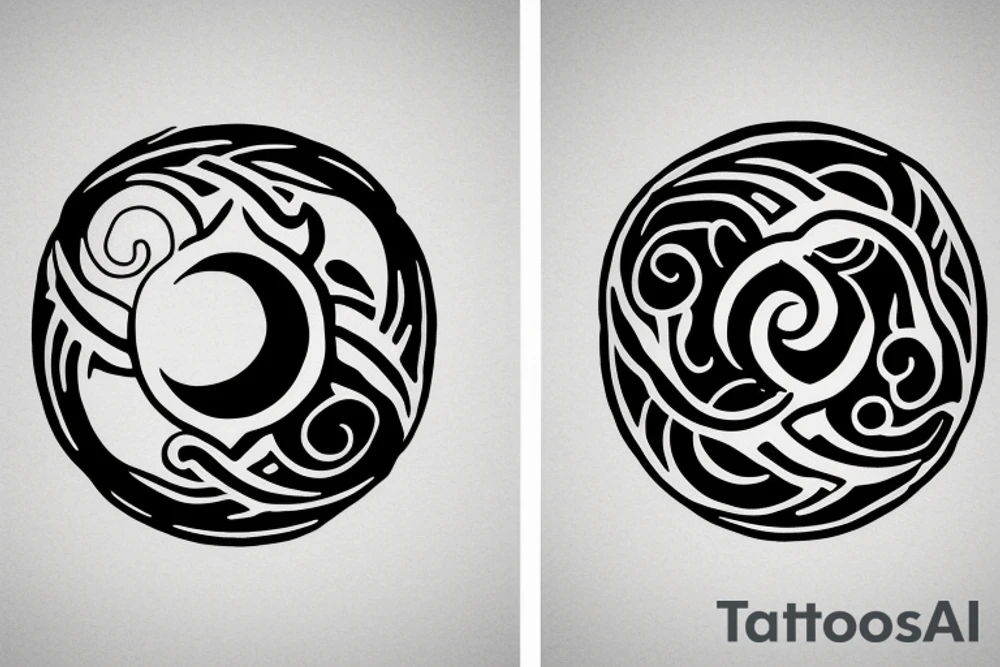 yin and yang symbol in circle tattoo idea