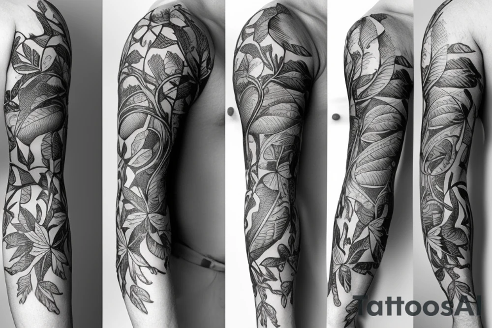 Half sleeve of vines that represent growth tattoo idea