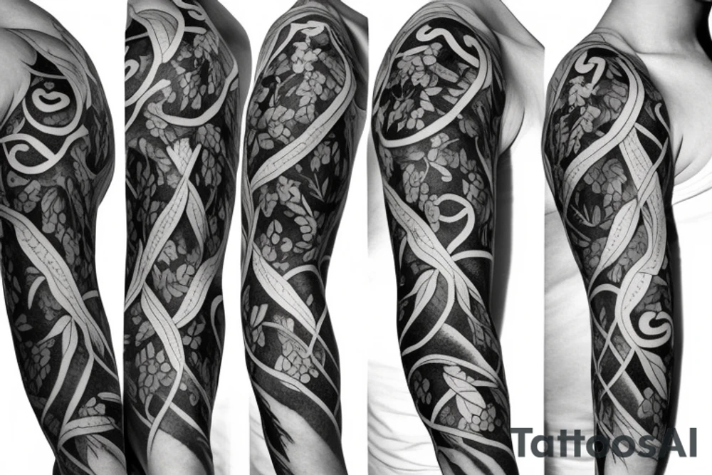 Half sleeve of vines that represent growth tattoo idea