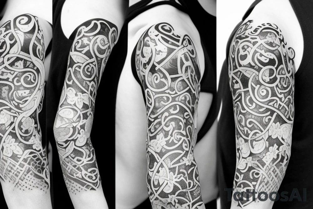Half sleeve of vines that represent growth tattoo idea