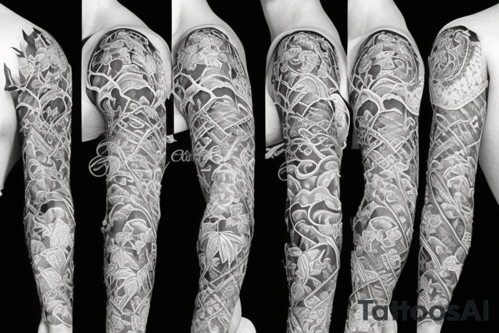 Half sleeve of vines that represent growth tattoo idea
