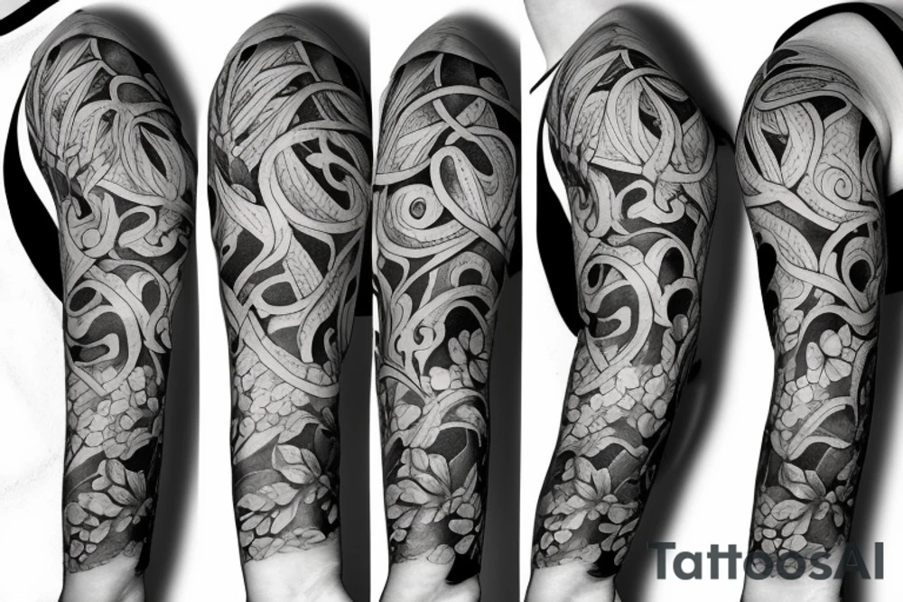 Half sleeve of Vines growing tattoo idea