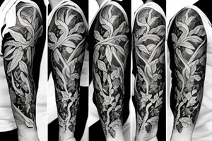 Half sleeve of Vines growing tattoo idea