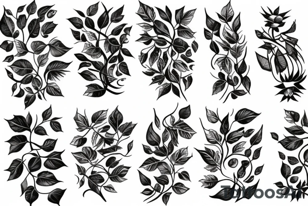 Half sleeve of Vines growing tattoo idea