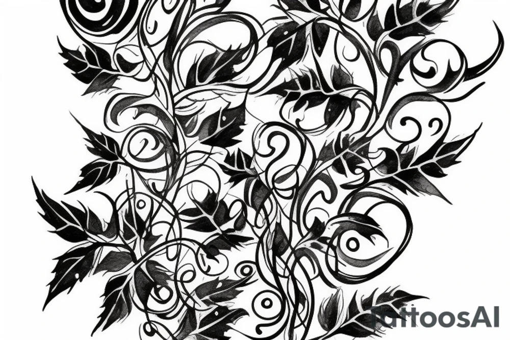 Half sleeve of Vines growing tattoo idea