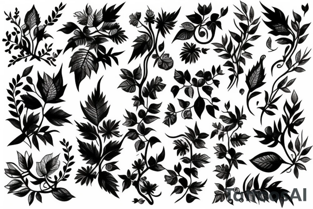 Half sleeve of Vines growing tattoo idea