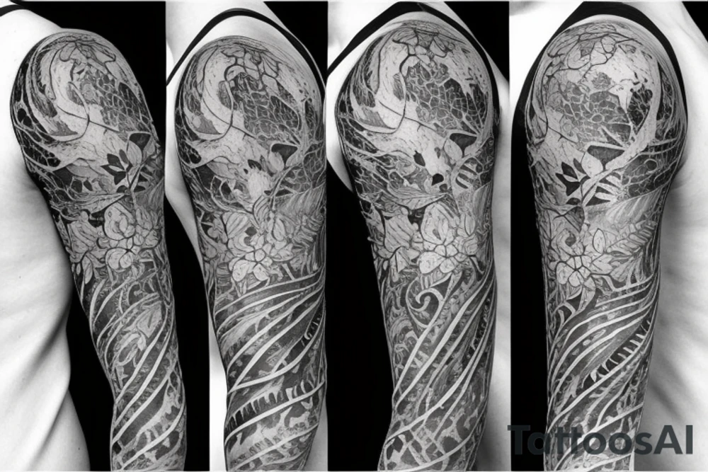 Half sleeve of Vines growing tattoo idea