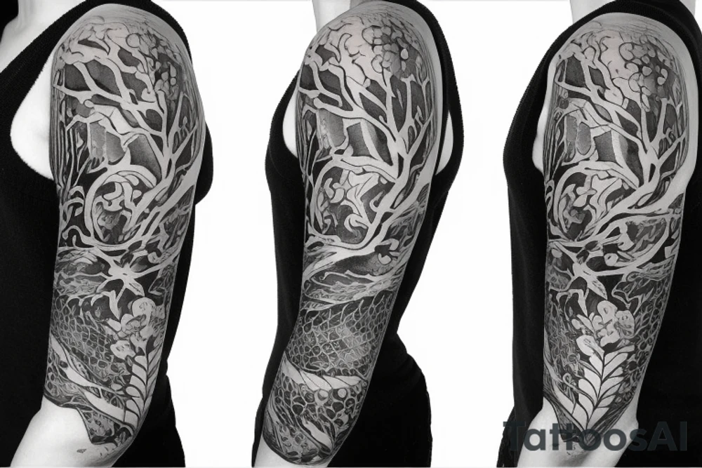 Half sleeve of Vines growing tattoo idea