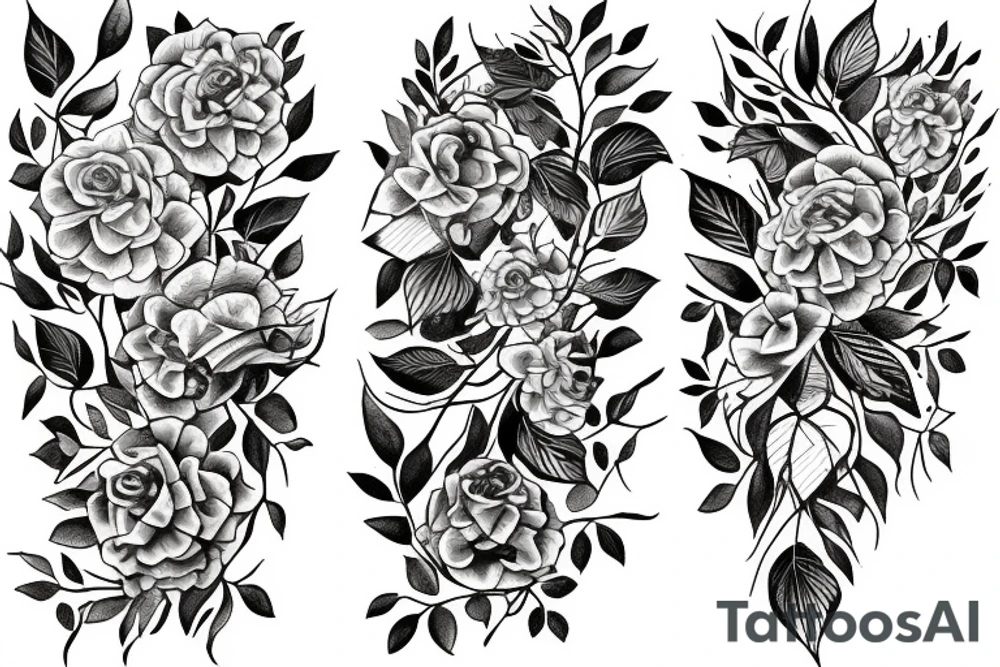 Half sleeve of Vines growing tattoo idea