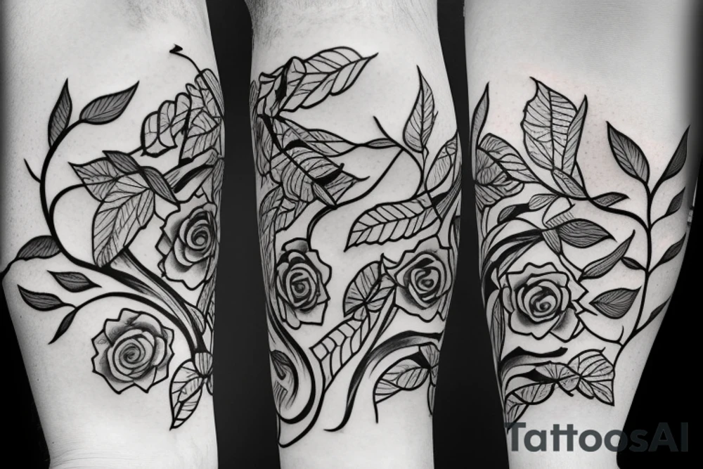 Half sleeve of Vines growing tattoo idea