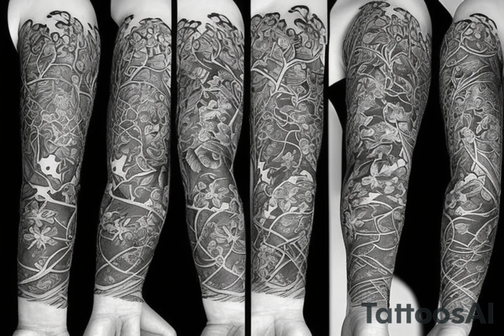 Half sleeve of Vines growing tattoo idea