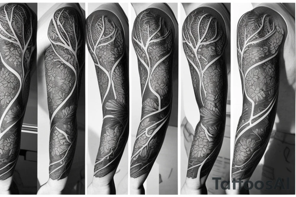 Half sleeve of Vines growing tattoo idea