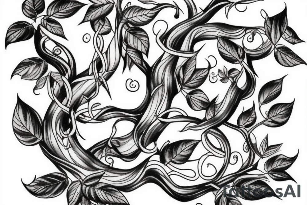 Half sleeve of Vines growing tattoo idea