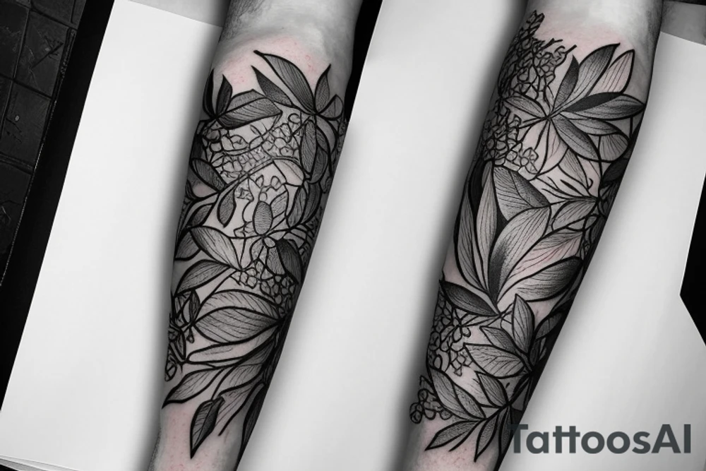 Half sleeve of Vines growing tattoo idea