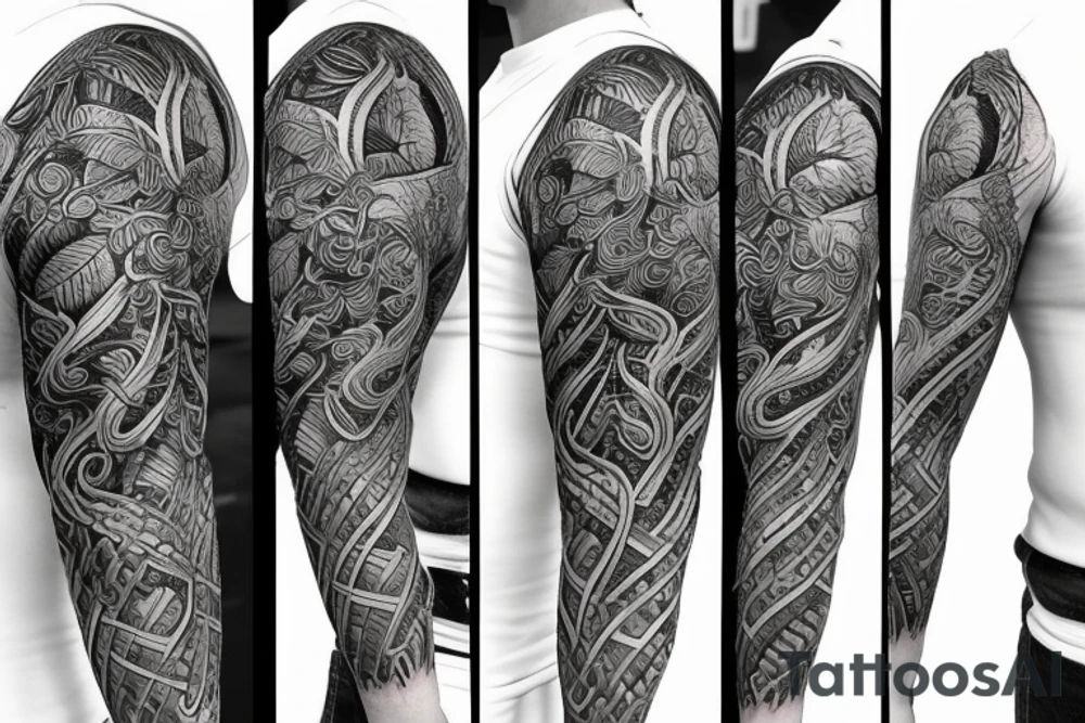 Half sleeve of Vines growing tattoo idea