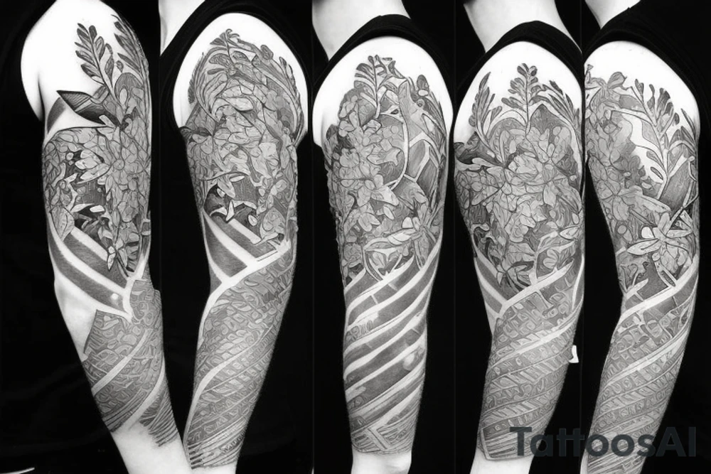Half sleeve of Vines growing tattoo idea