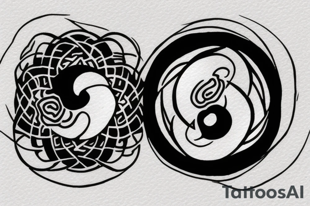 yin and yang symbol in circle tattoo idea