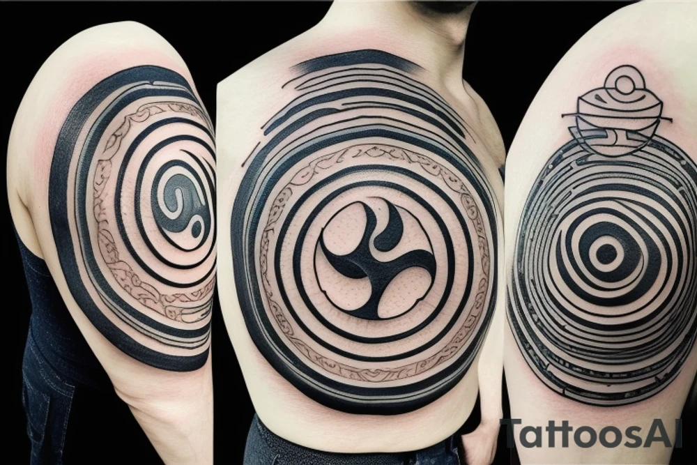 yin and yang symbol in circle taichi tattoo idea