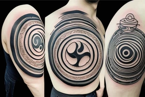 yin and yang symbol in circle taichi tattoo idea